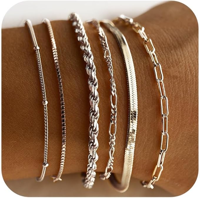 Set de Pulseras Isabella Vernetta Oro Blanco