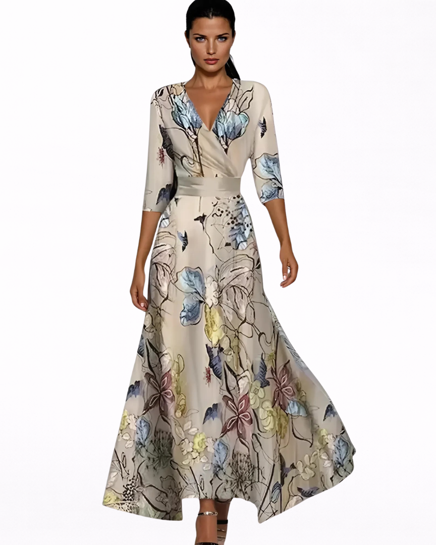 Georgina | Abito lungo floreale elegante
