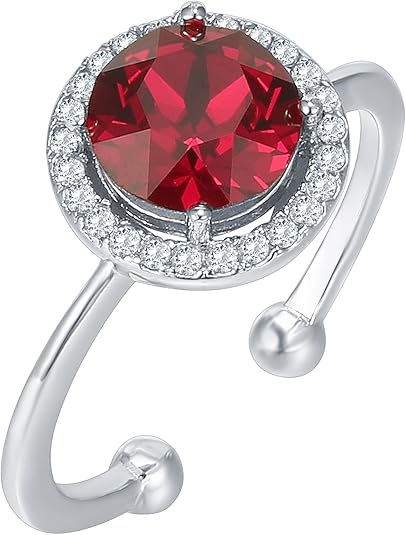 Anillo Promesa Rubí Rojo Profundo