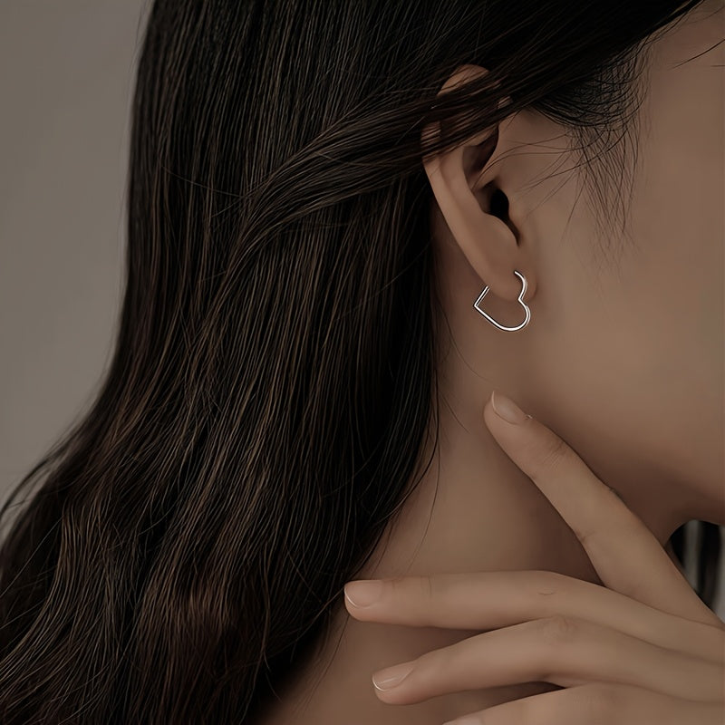 Pendientes Corazón Dorado Acero Inoxidable