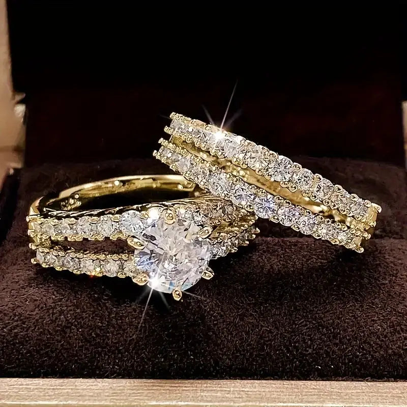 Set de Anillos Brillo Eterno Oro