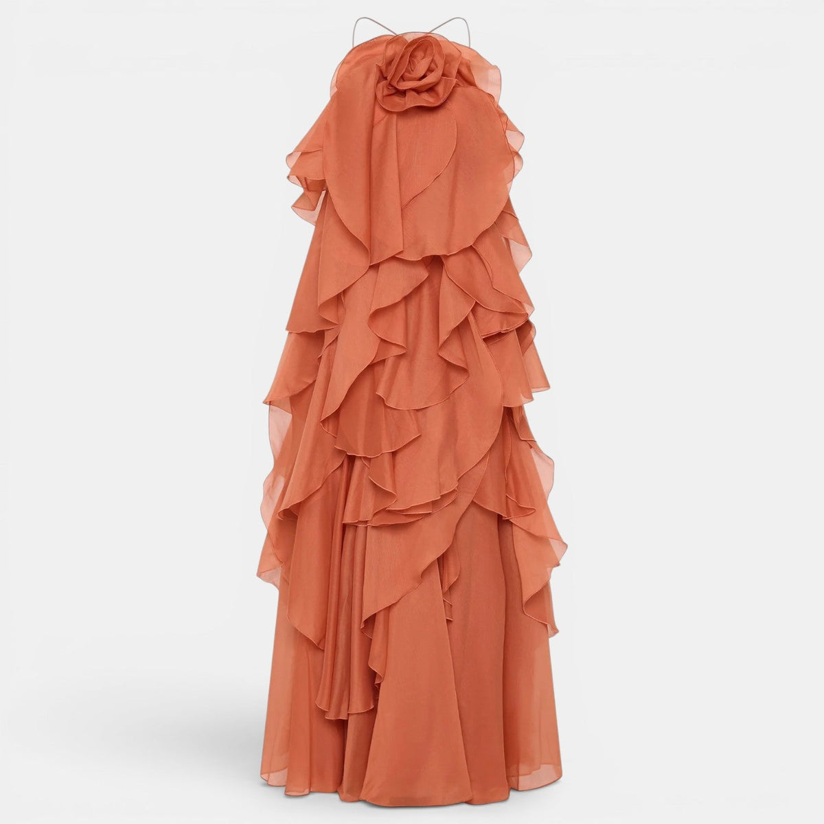 Vestido Largo Halter Mujer con Flor
