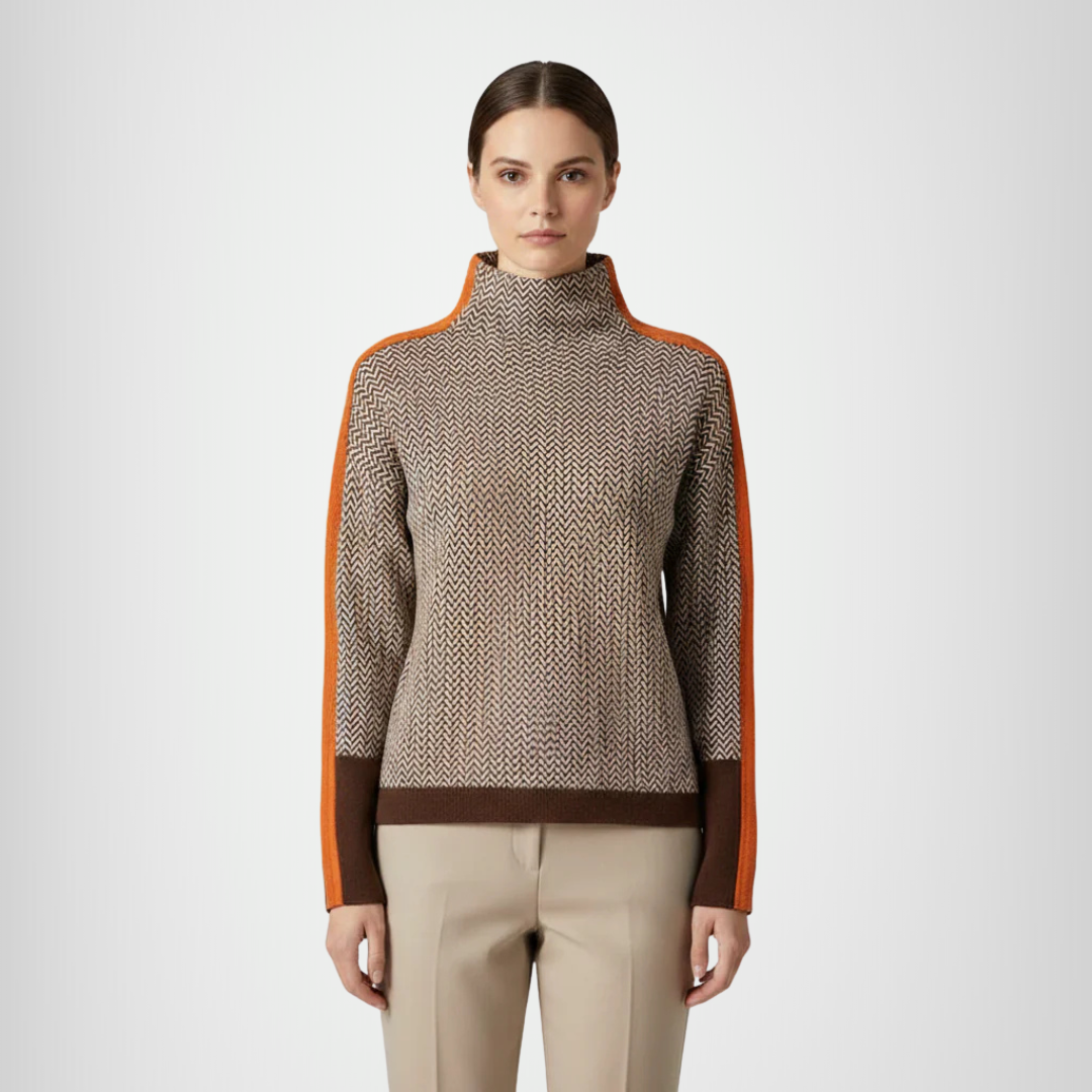 Vanessa | Turtleneck Sweater with Bold Stripes