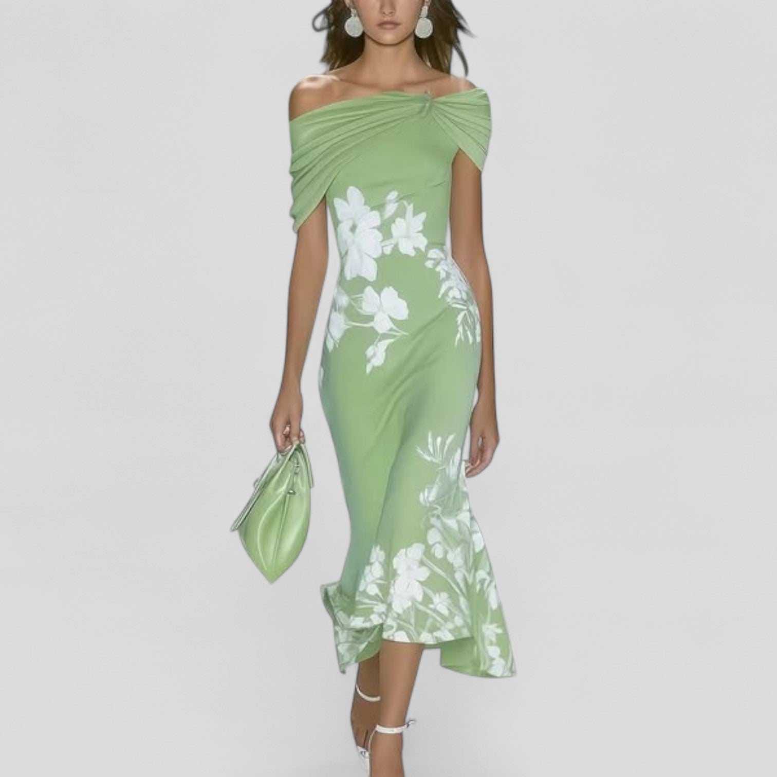 Gaia | Vestido Midi con Escote Asimétrico