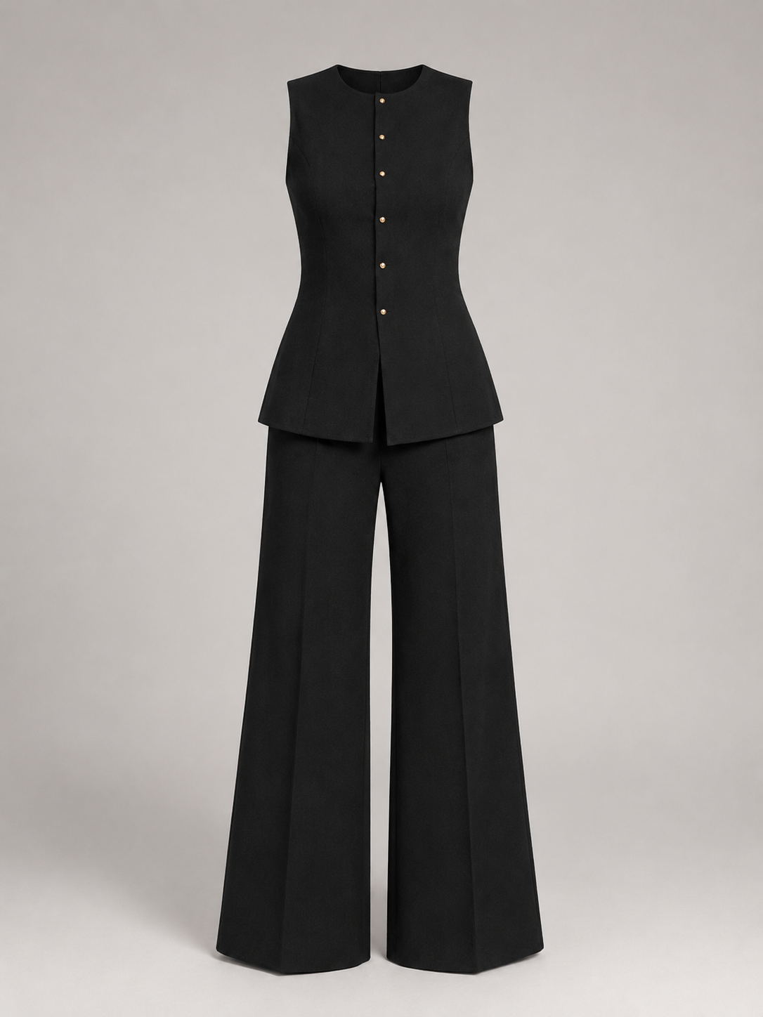 Conjunto de Chaleco y Pantalón Ancho Mujer - Elegante