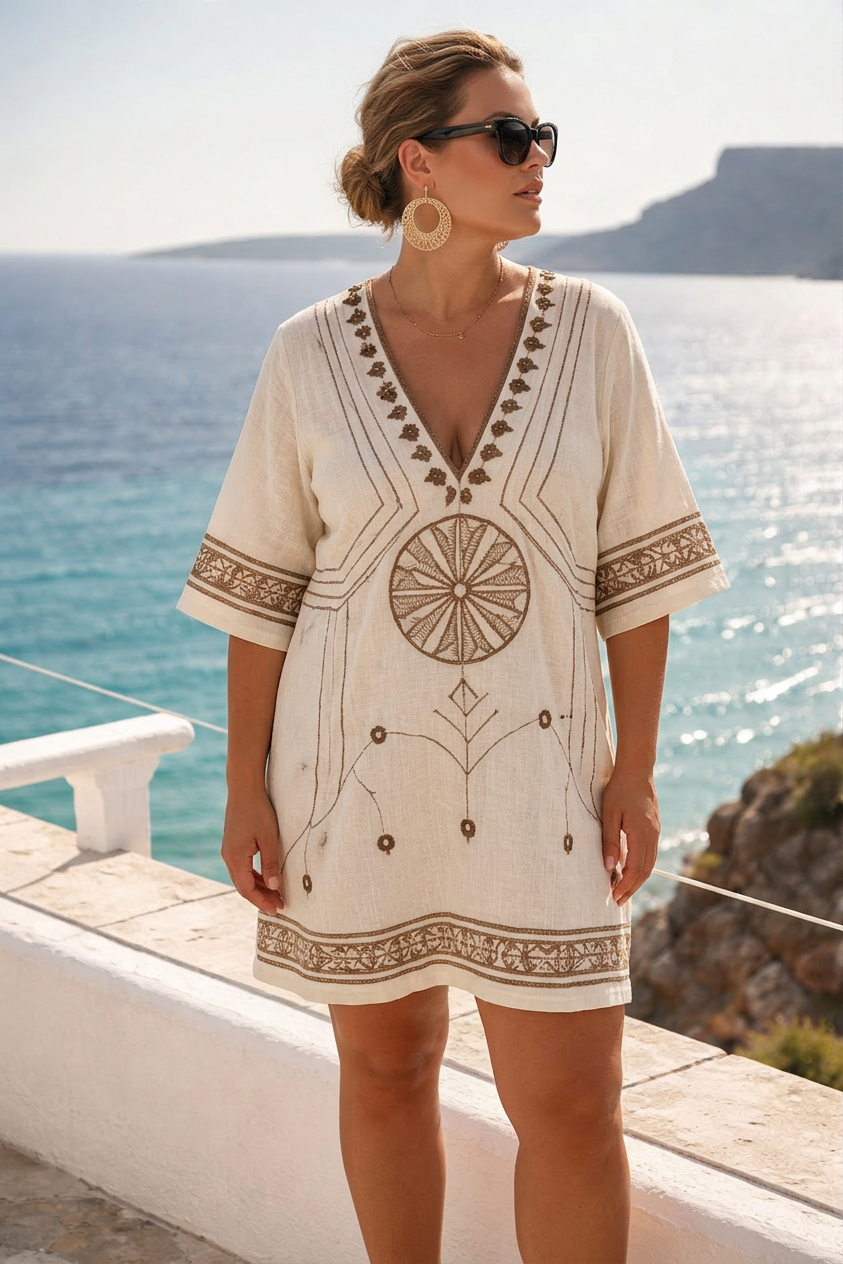 Lunara | Beach Embroidered Mini Dress