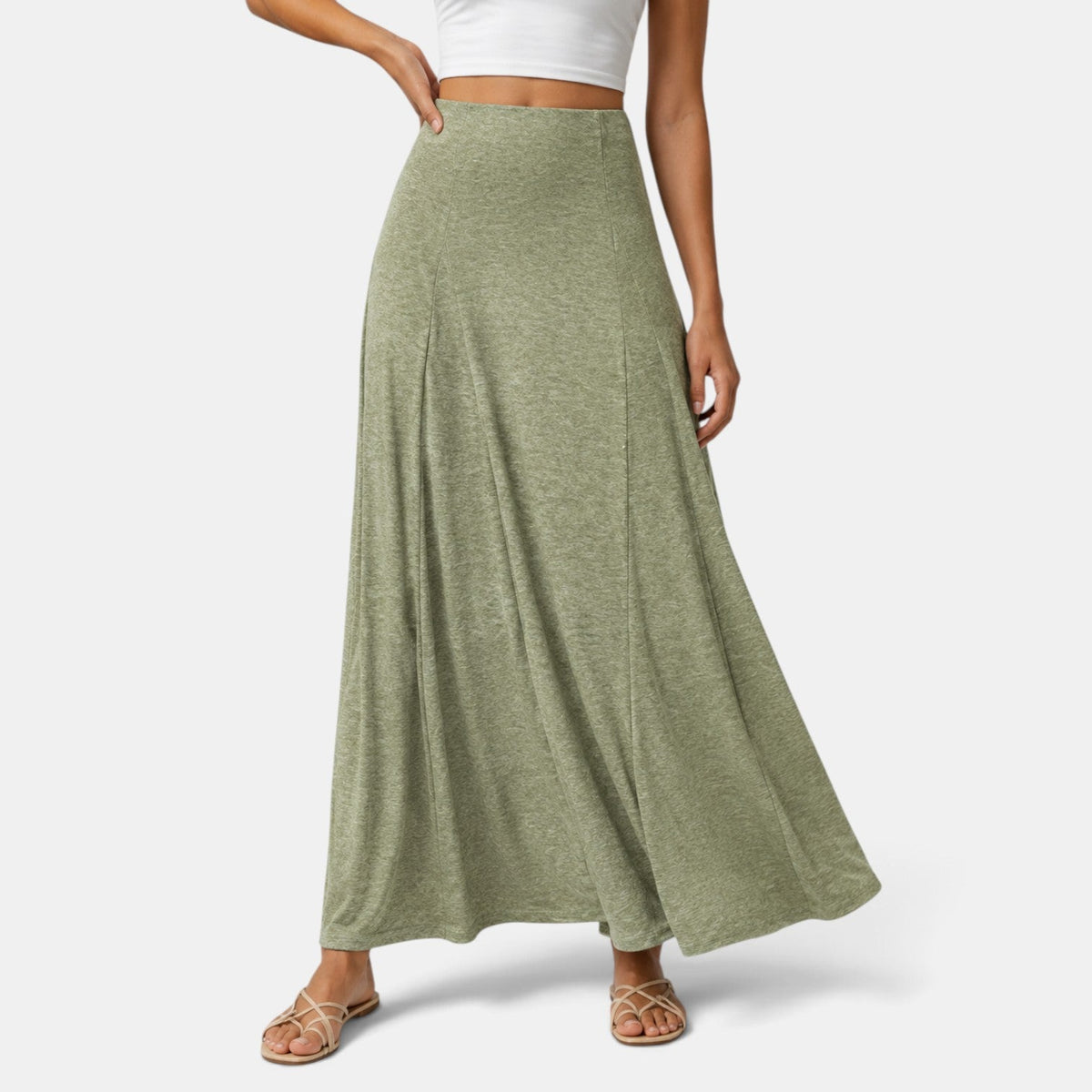Falda Larga Verde Mujer