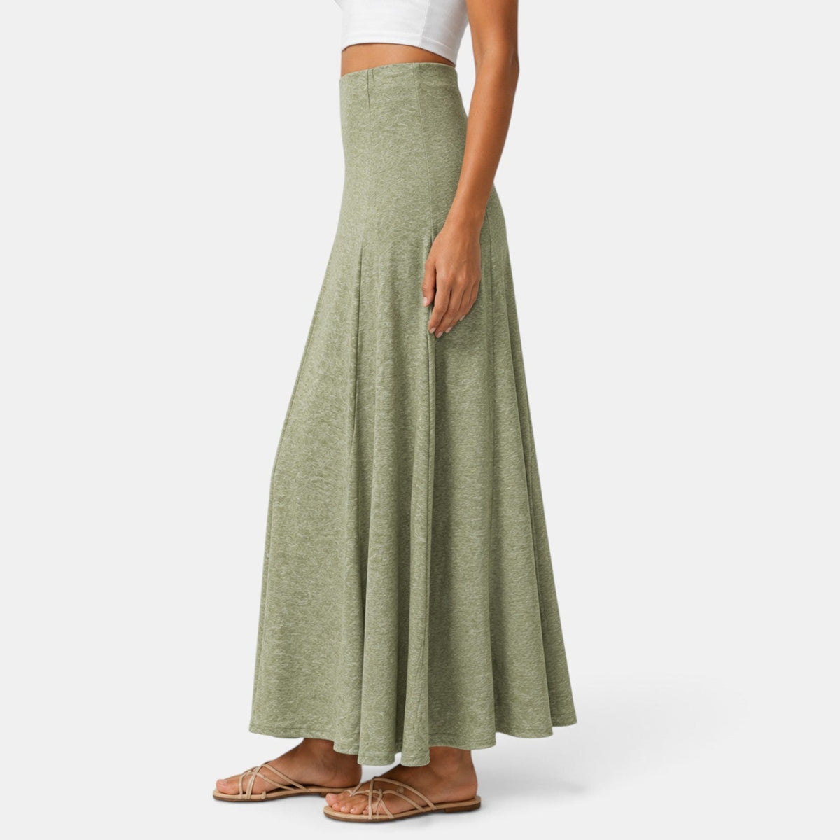 Falda Larga Verde Mujer