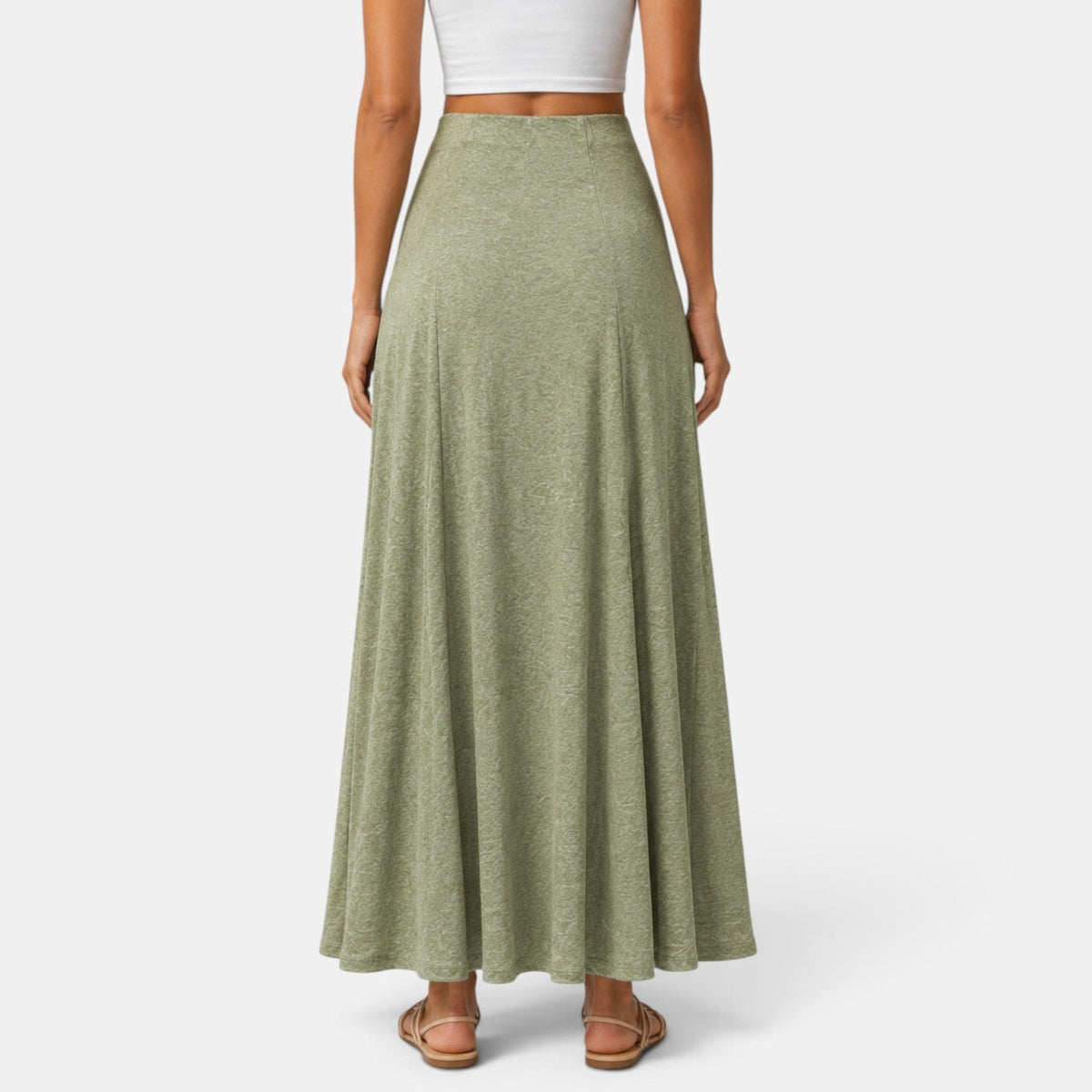 Falda Larga Verde Mujer
