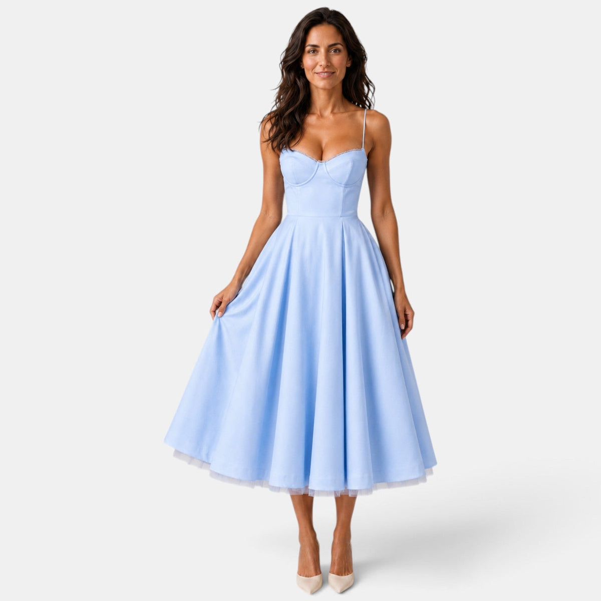 Vestido Midi Invitada de Boda Corset