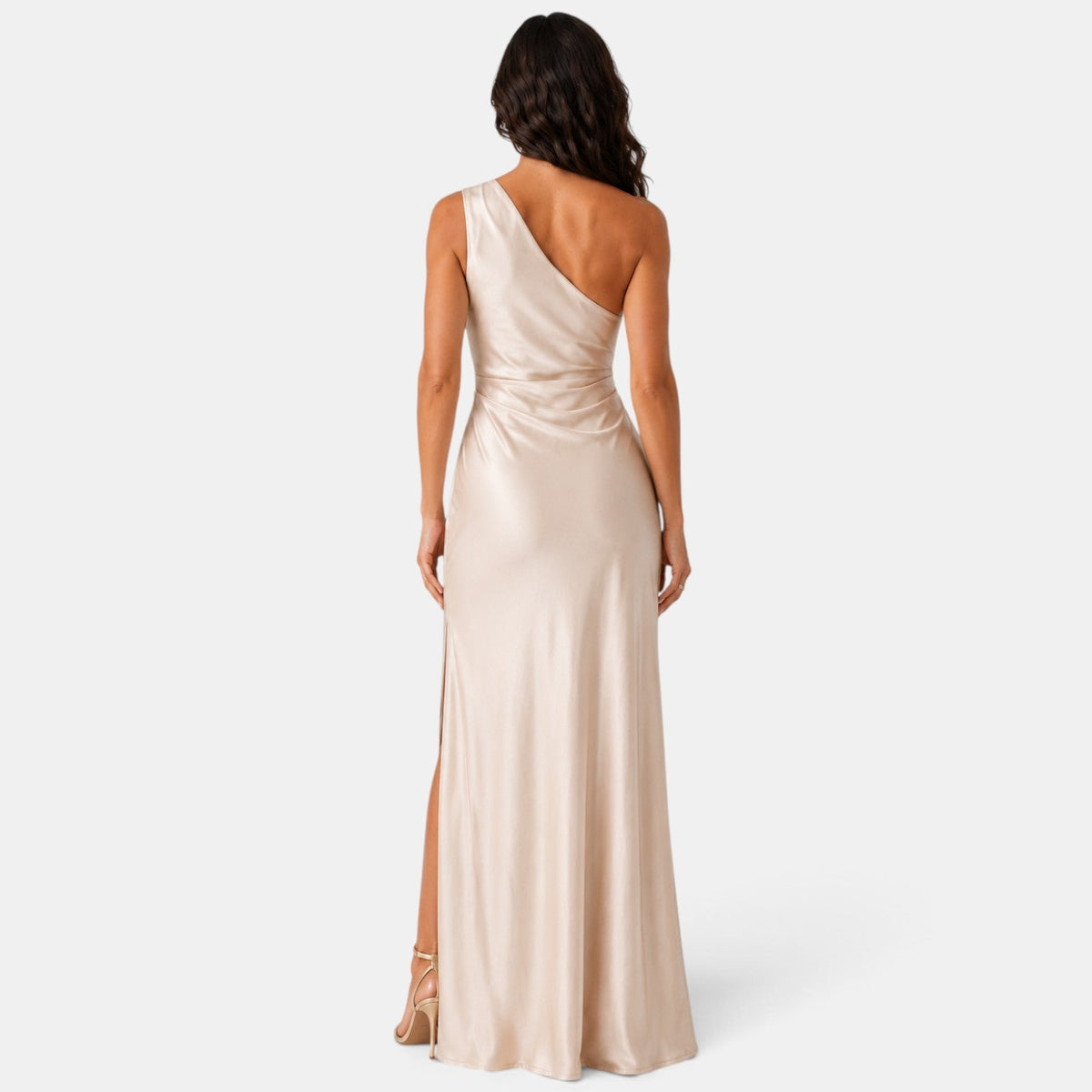 Vestido Largo Champagne Invitada de Boda Mujer