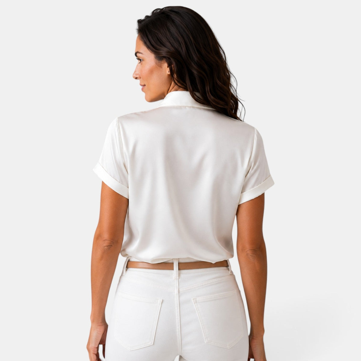 Blusa Satinada Mujer con Lazo