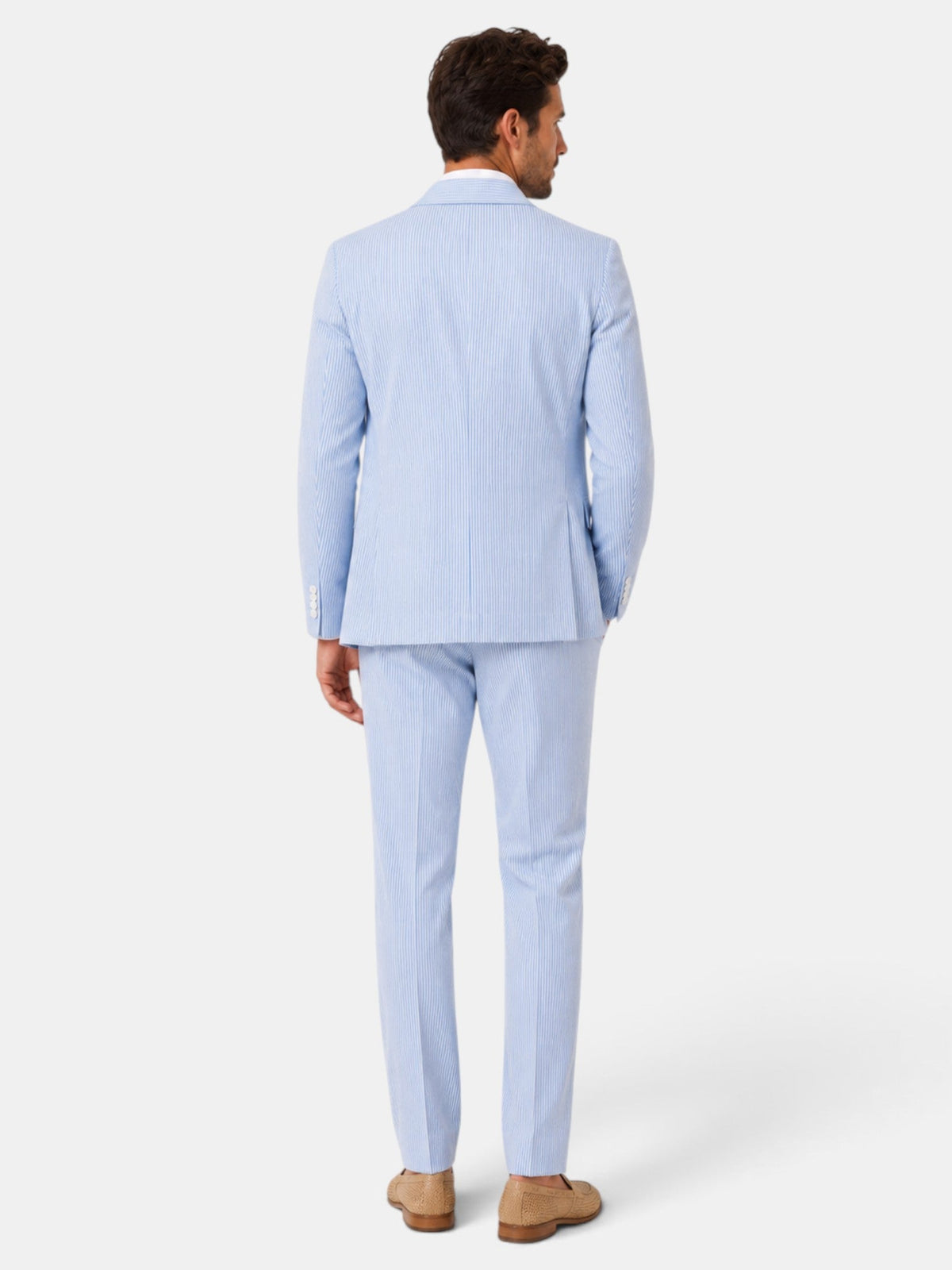 Traje Hombre Azul de Rayas