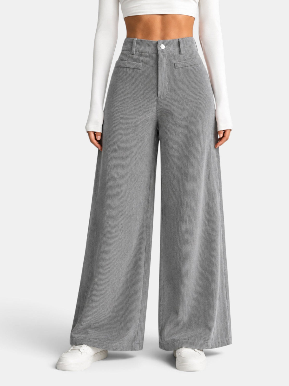 Pantalón Mujer Pana Cintura Alta