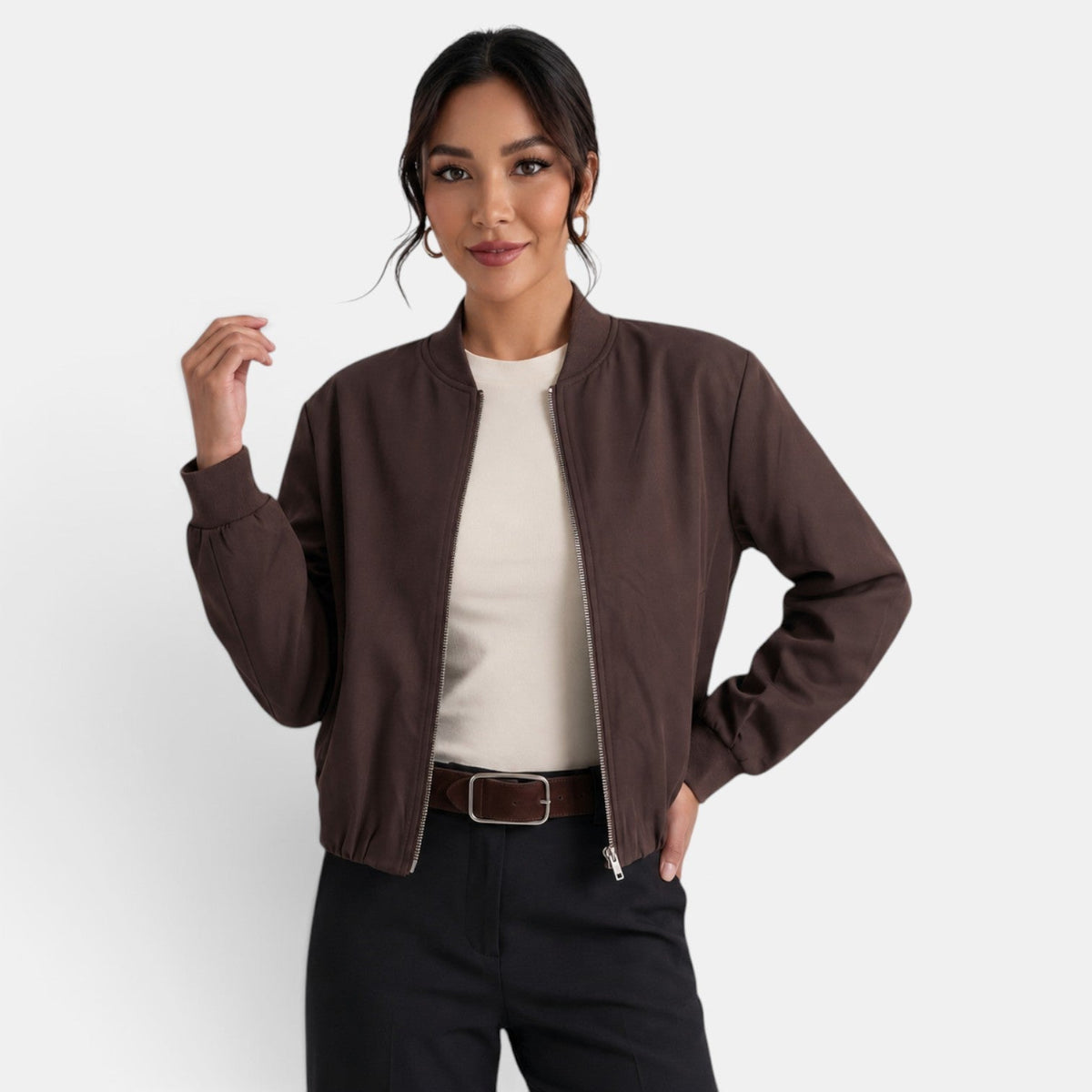 Chaqueta Corta Mujer Entretiempo Manga Larga
