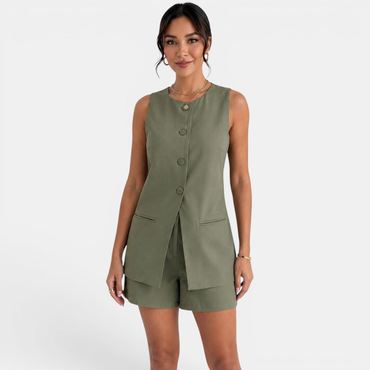 Conjunto Chaleco Mujer Elegante