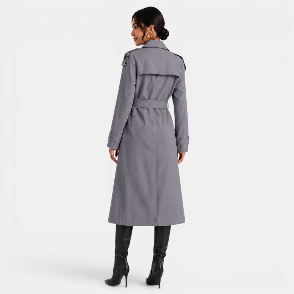 Gabardina Mujer Elegante Cinturón