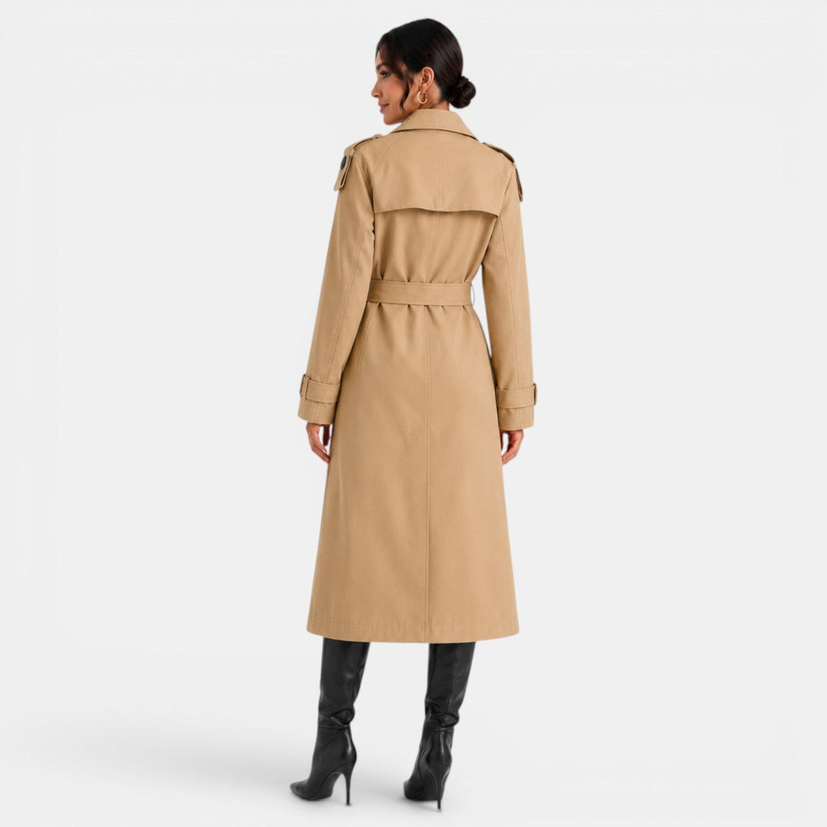 Gabardina Mujer Elegante Cinturón
