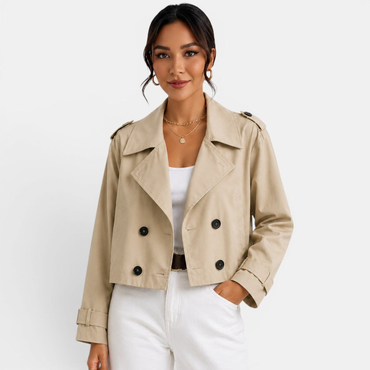 Gabardina Corta Mujer