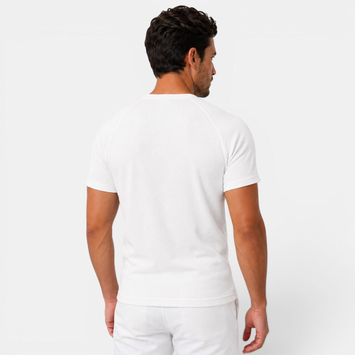 Camiseta Henley Hombre Casual