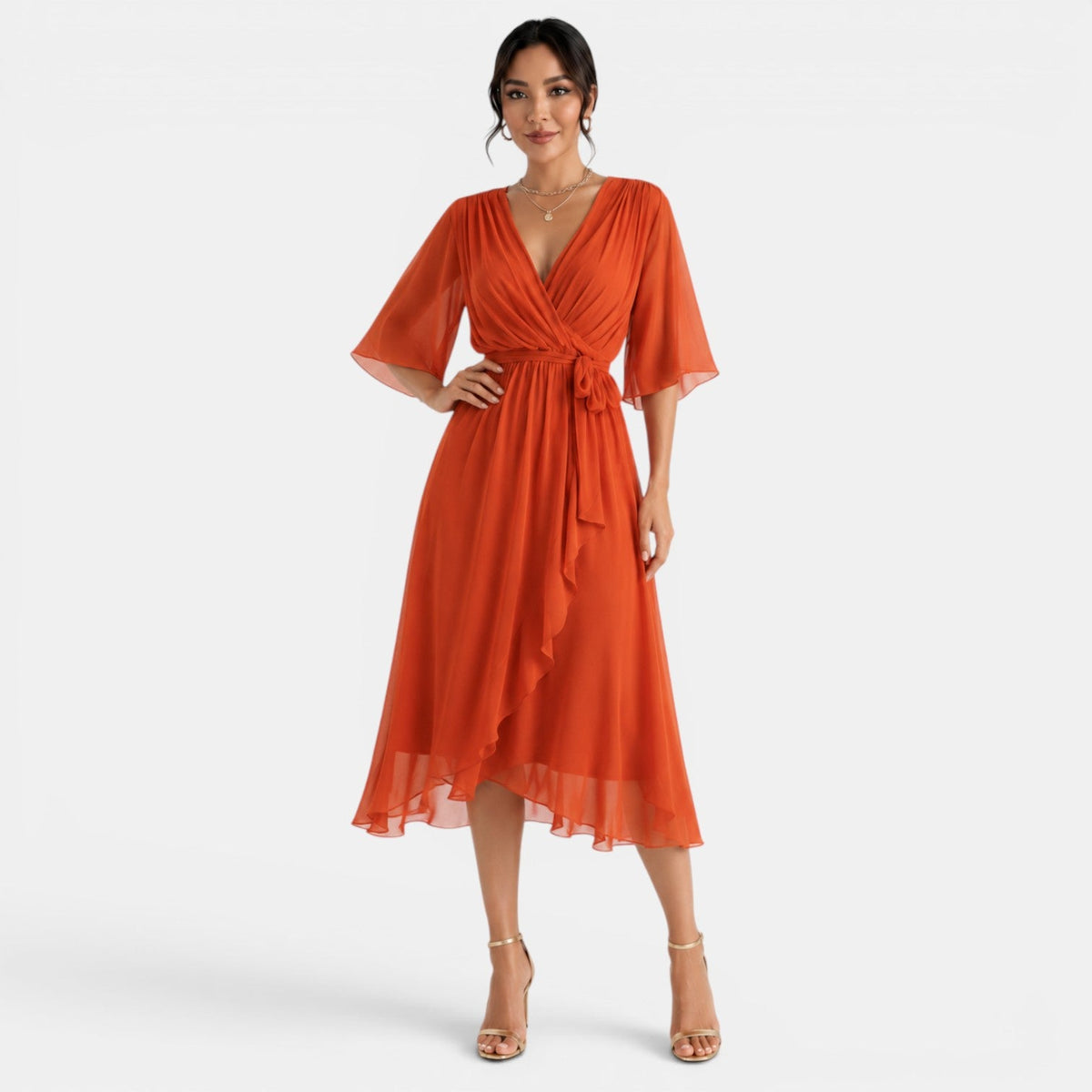 Vestido Midi Elegante Mujer