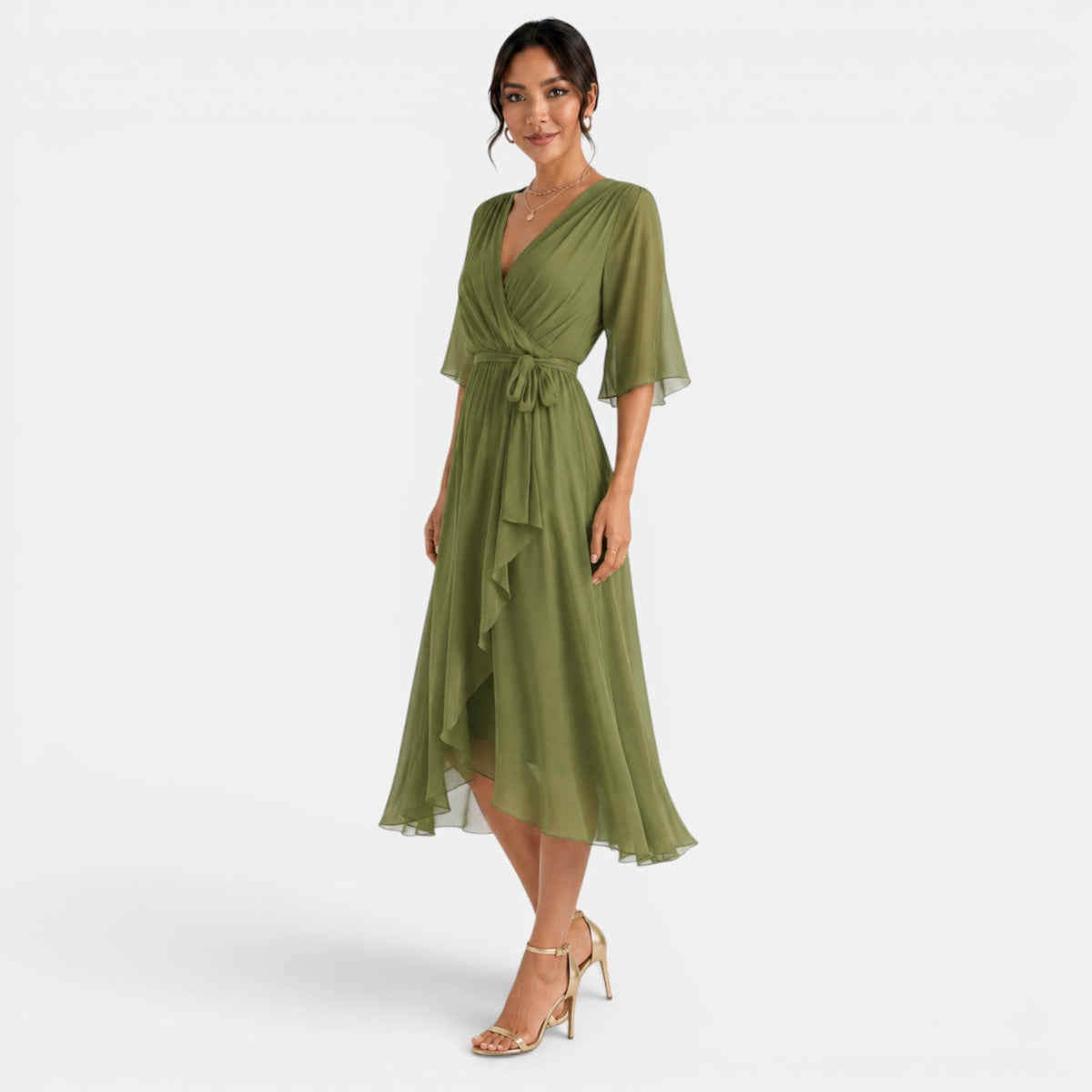 Vestido Midi Elegante Mujer