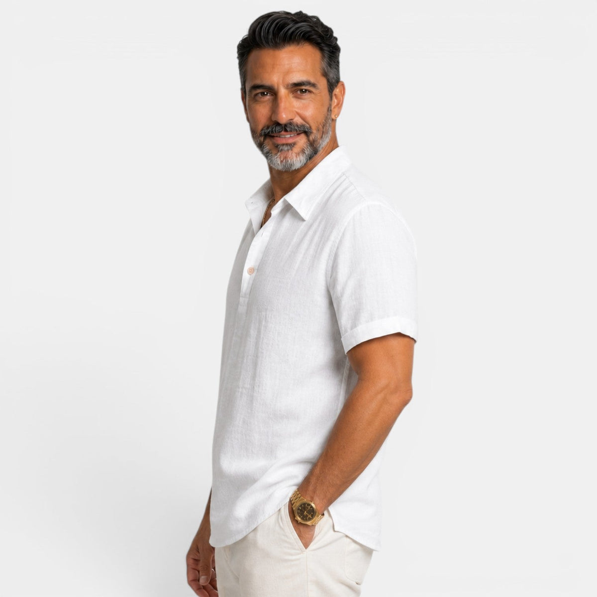 Polo Hombre Lino Casual