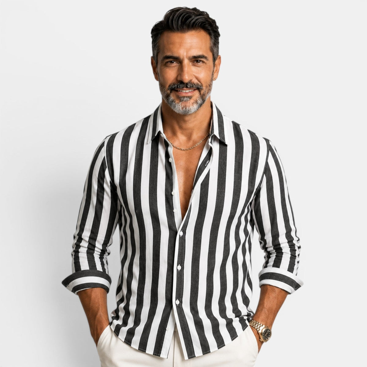 Camisa Rayas Hombre Casual
