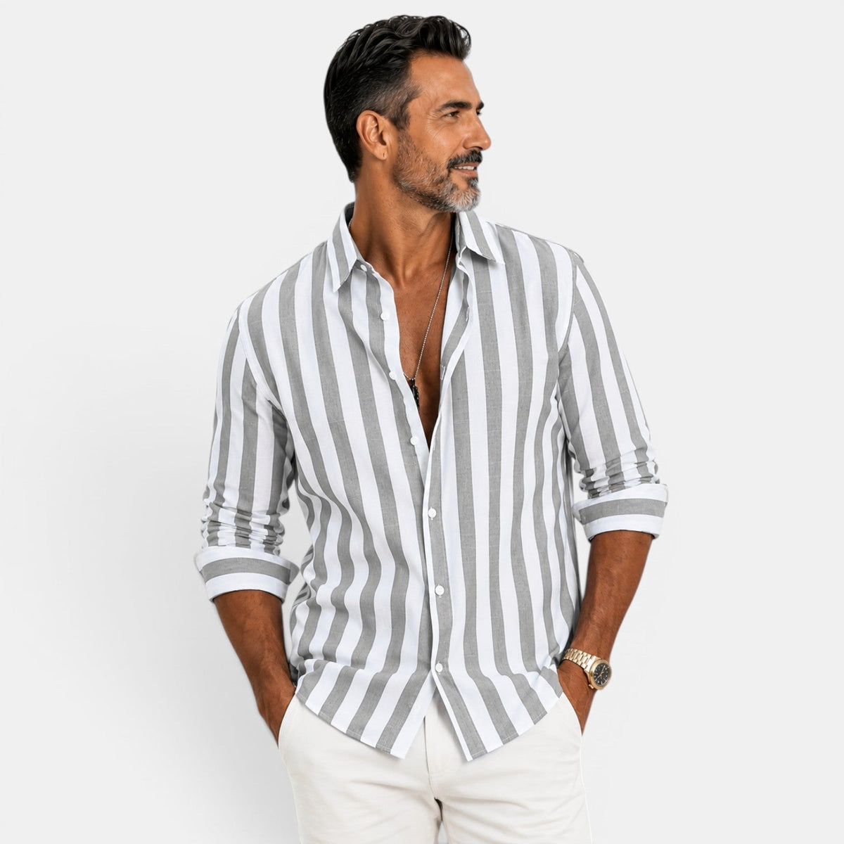 Camisa Rayas Hombre Casual