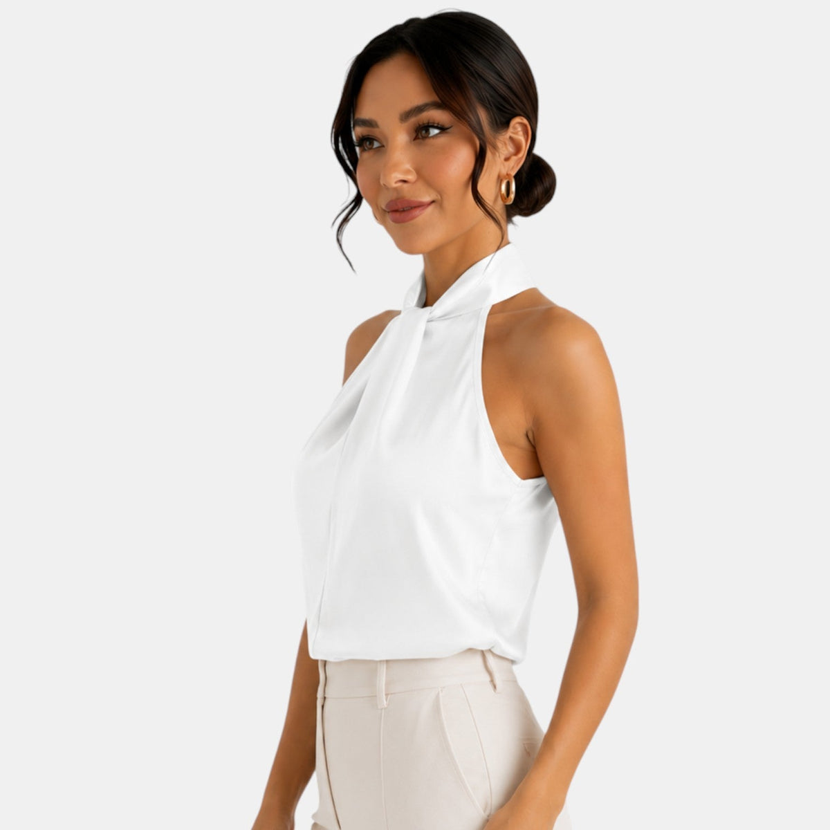 Top Satén Mujer Halter