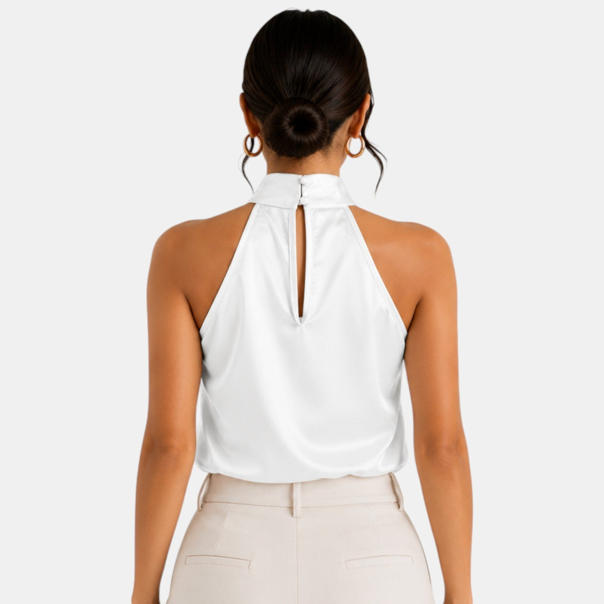 Top Satén Mujer Halter