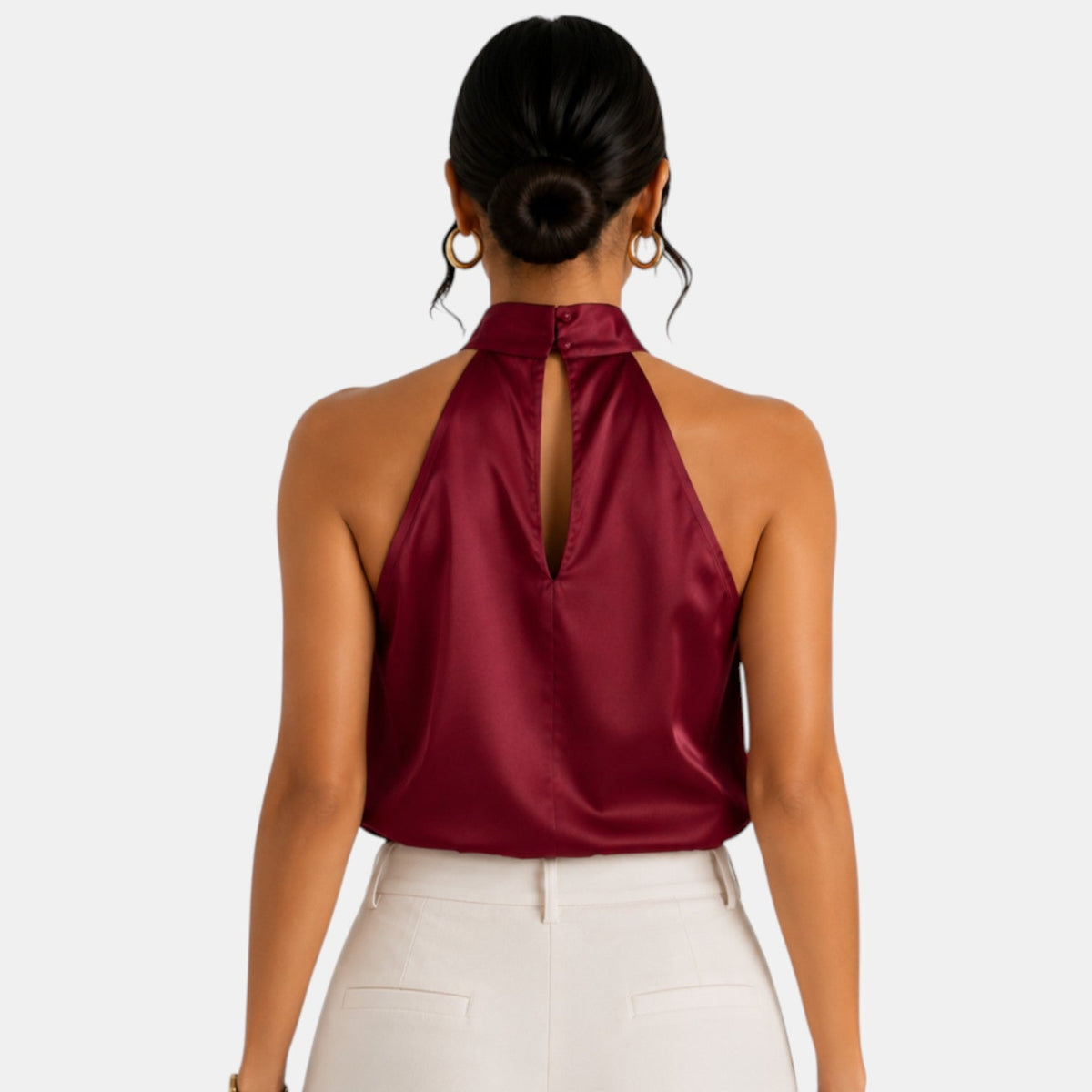 Top Satén Mujer Halter
