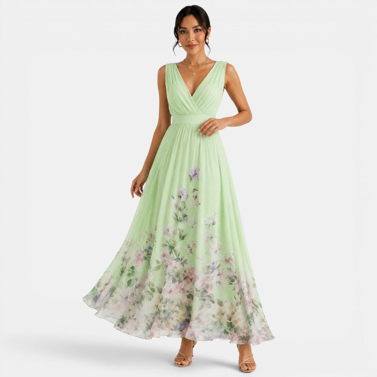 Vestido Largo Floral Mujer