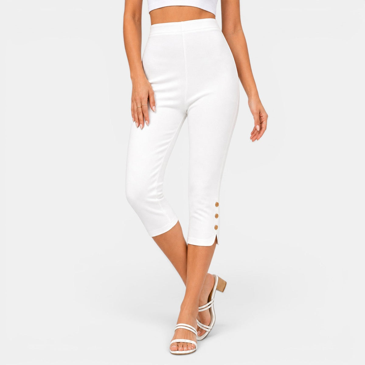Pantalón Capri Mujer Cintura Alta