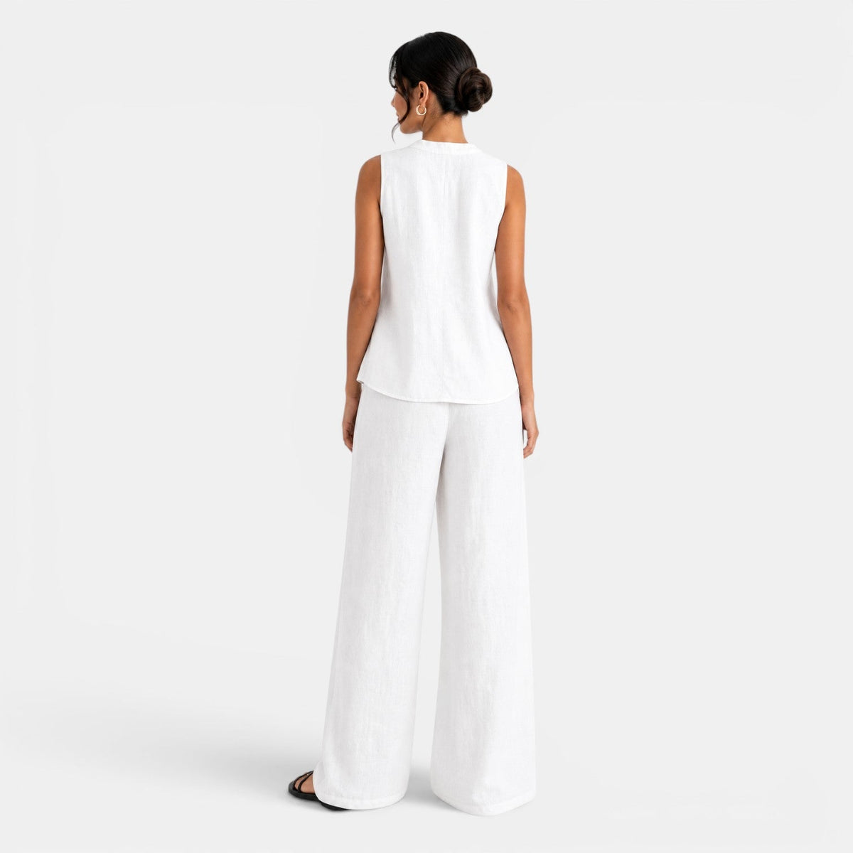 Conjunto Mujer Lino Chaleco Pantalón