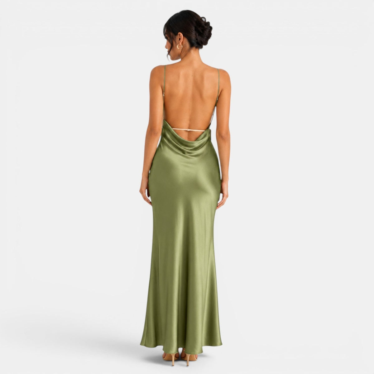 Vestido Satén Espalda Descubierta