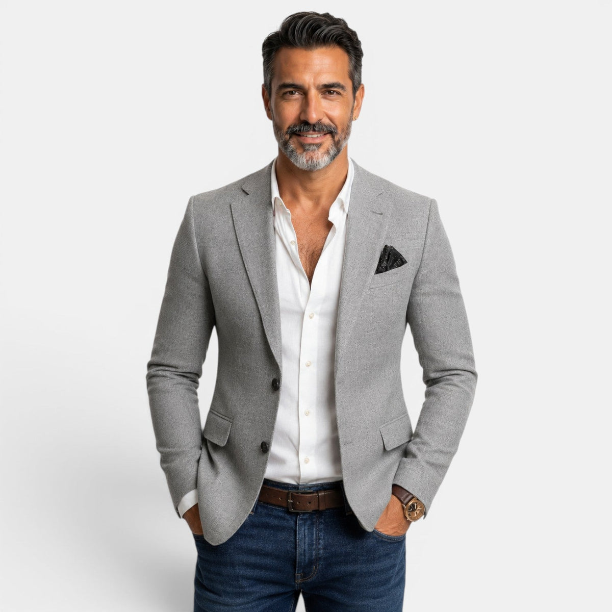 Blazer Hombre Estampado Doble Botón