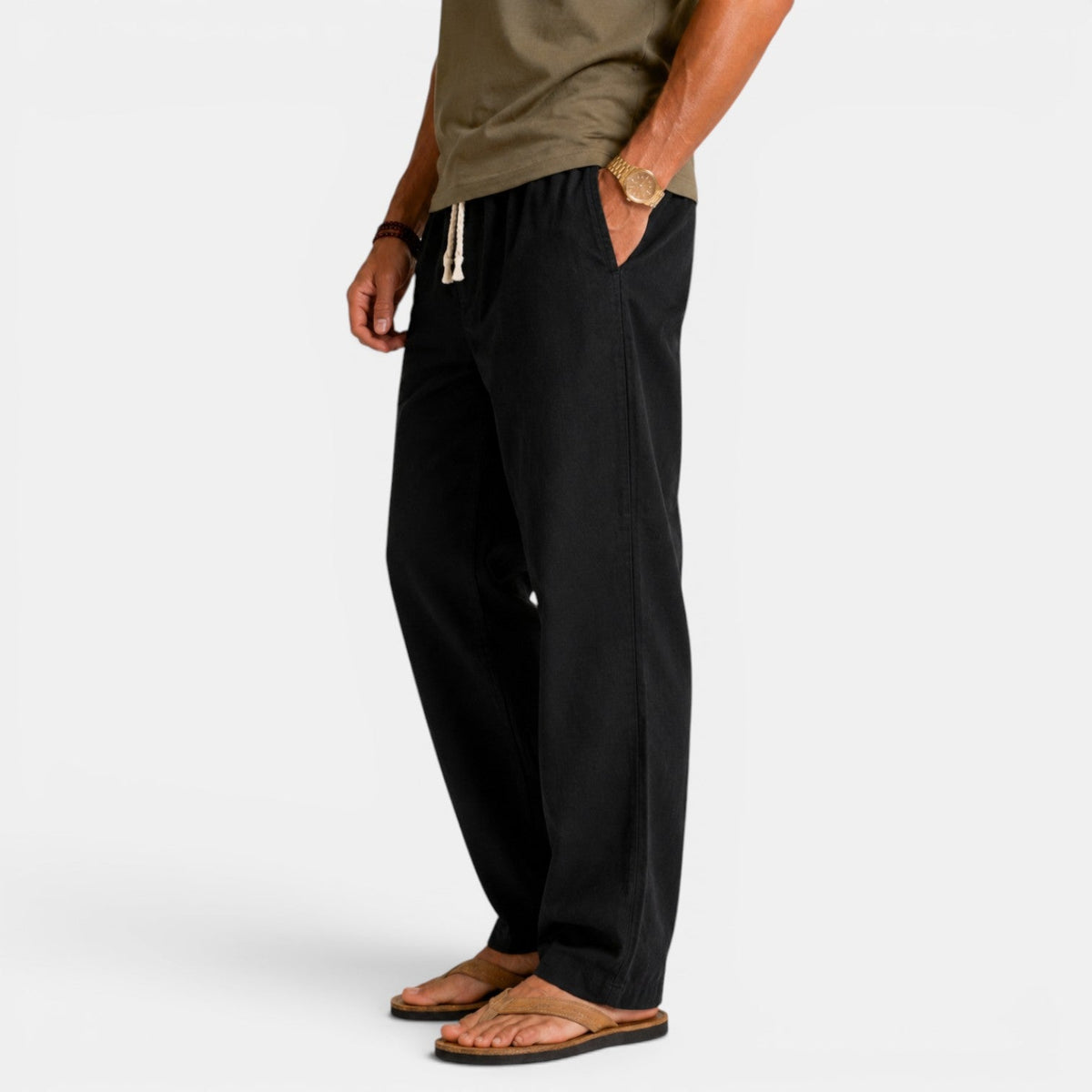 Pantalón Hombre Lino Holgado