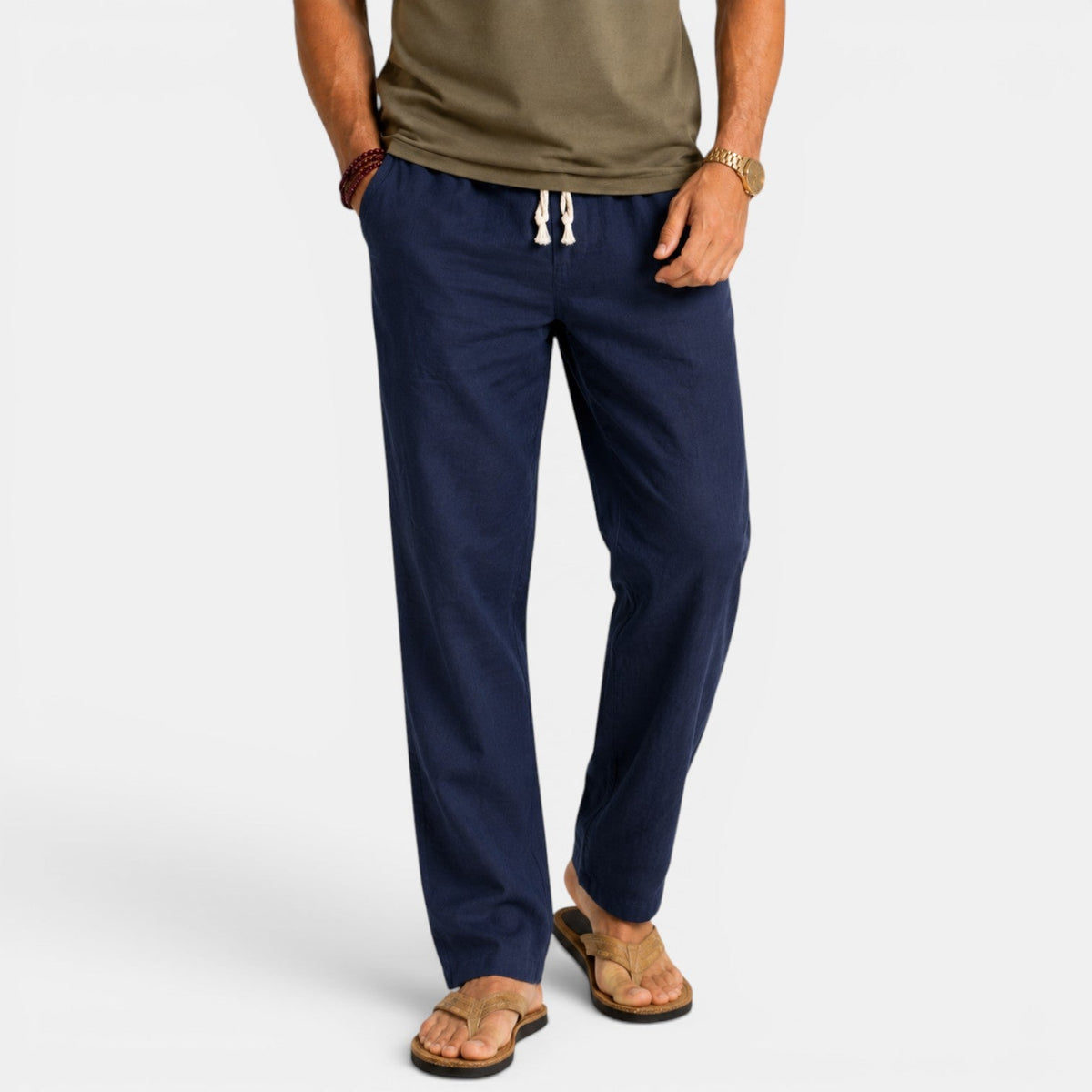 Pantalón Hombre Lino Holgado