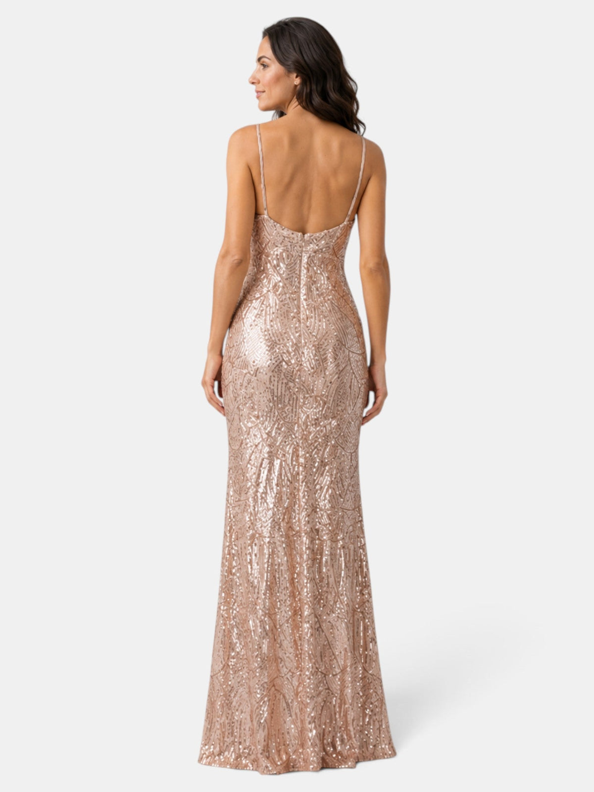 Vestido Largo Mujer Fiesta Lentejuelas