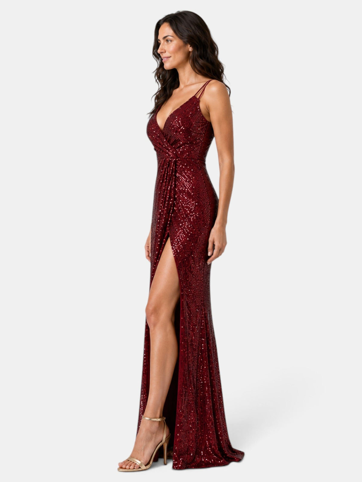 Vestido Largo Mujer Fiesta Lentejuelas