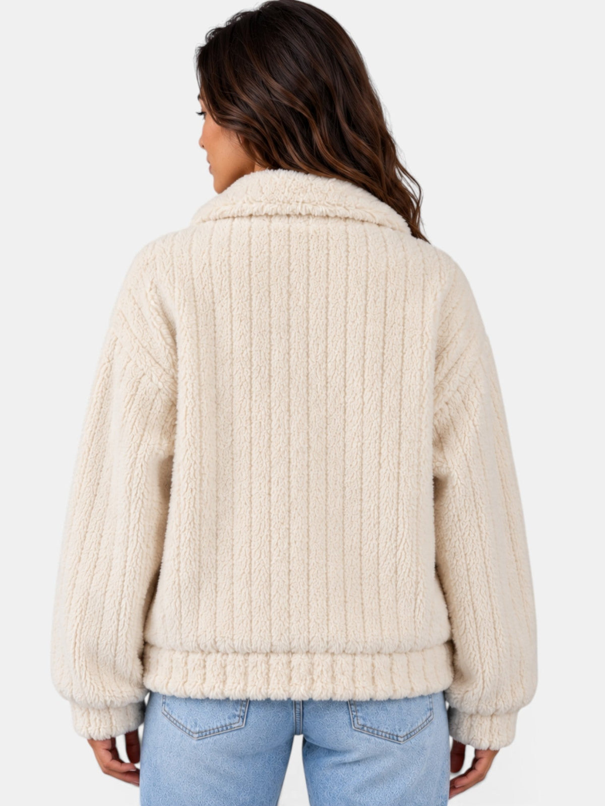 Chaqueta Mujer Teddy con Cuello