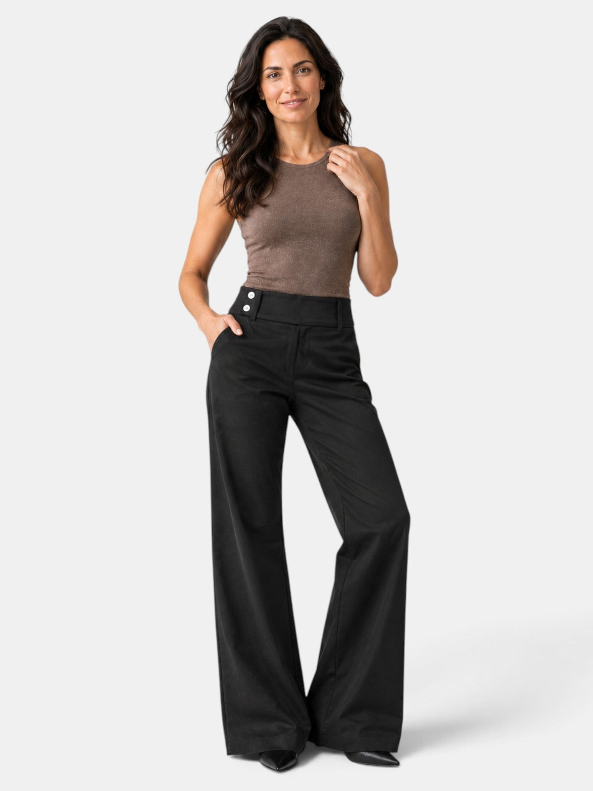 Pantalón Mujer Acampanado Cintura Alta