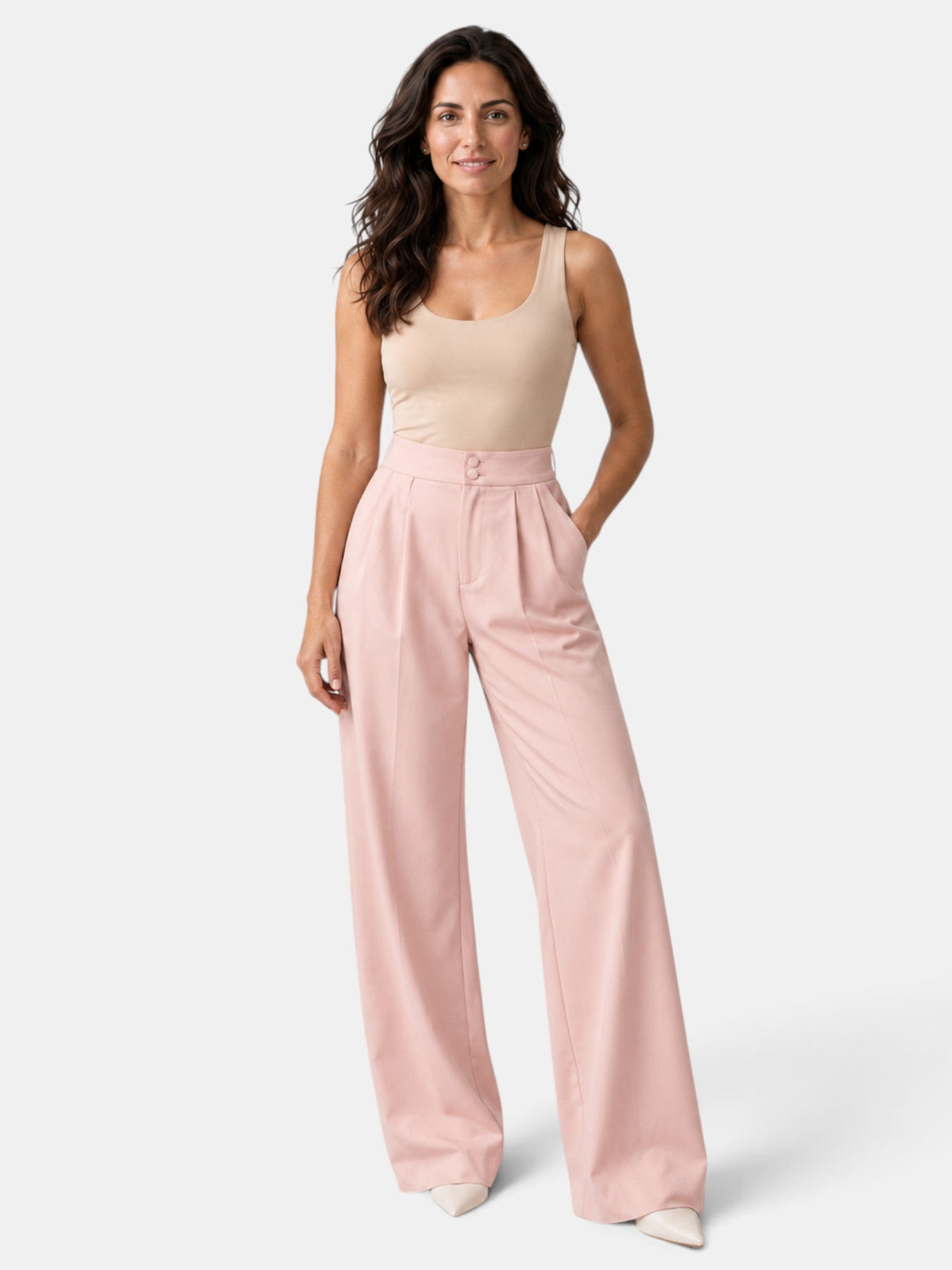 Pantalón Mujer Pierna Ancha Elástico