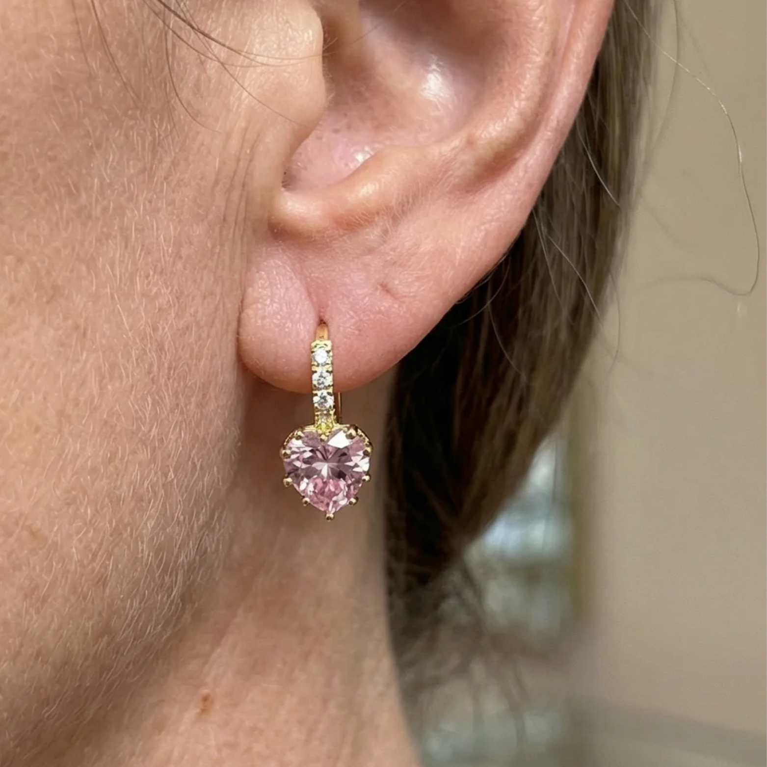 Pendientes Aro Pequeño Amor Brillo