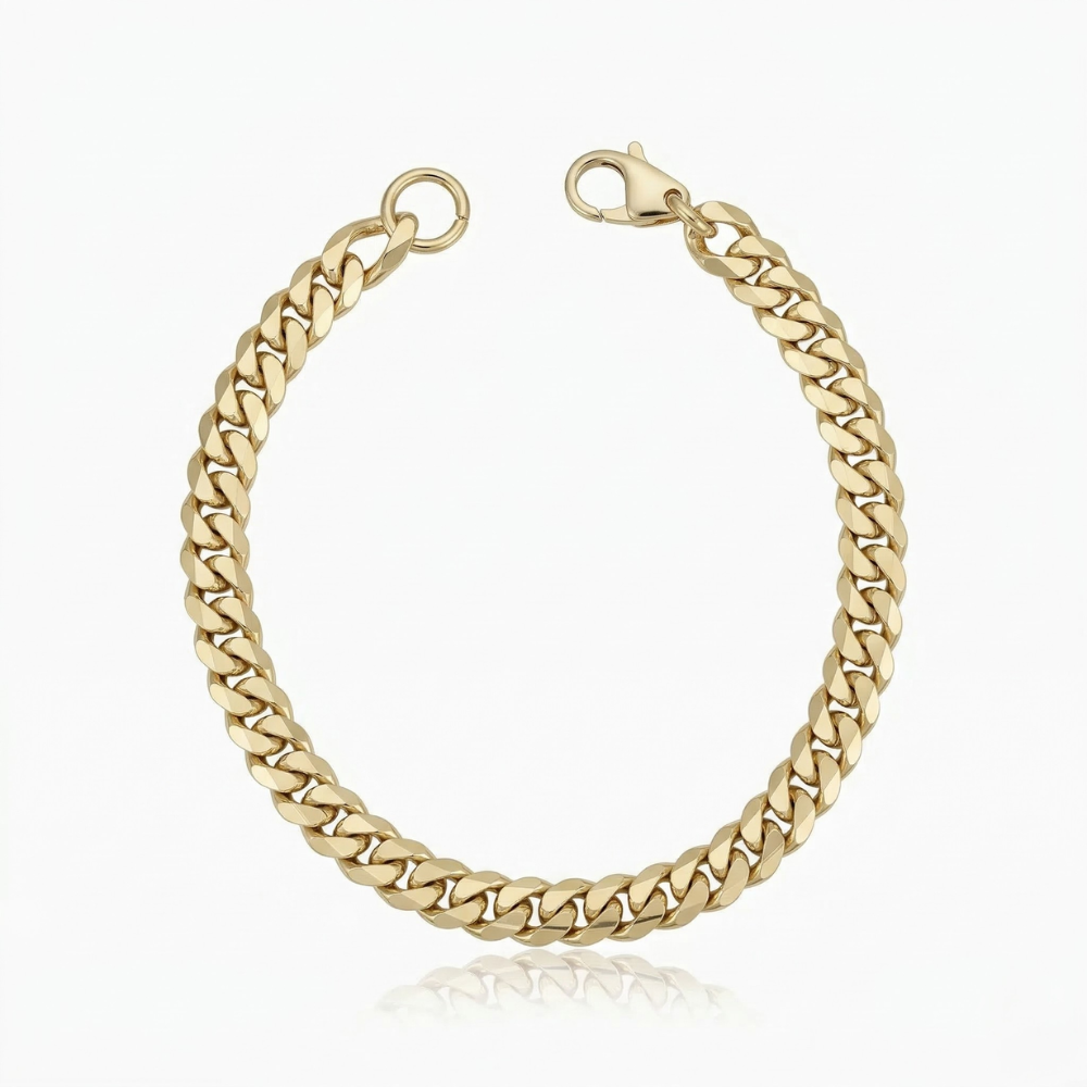 Pulsera Cubana Estate Oro Blanco