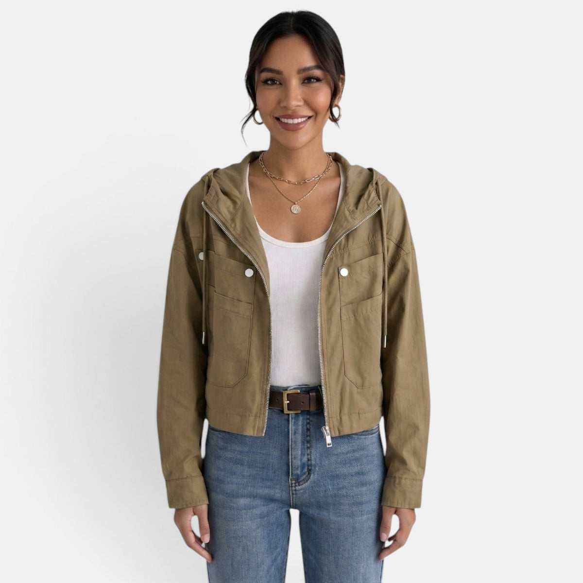 Chaqueta Corta Mujer Vintage de Algodón