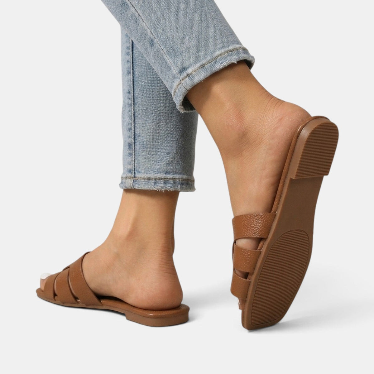 Sandalias Ortopédicas Mujer Premium de Piel – Sandalias Planas con Tira H