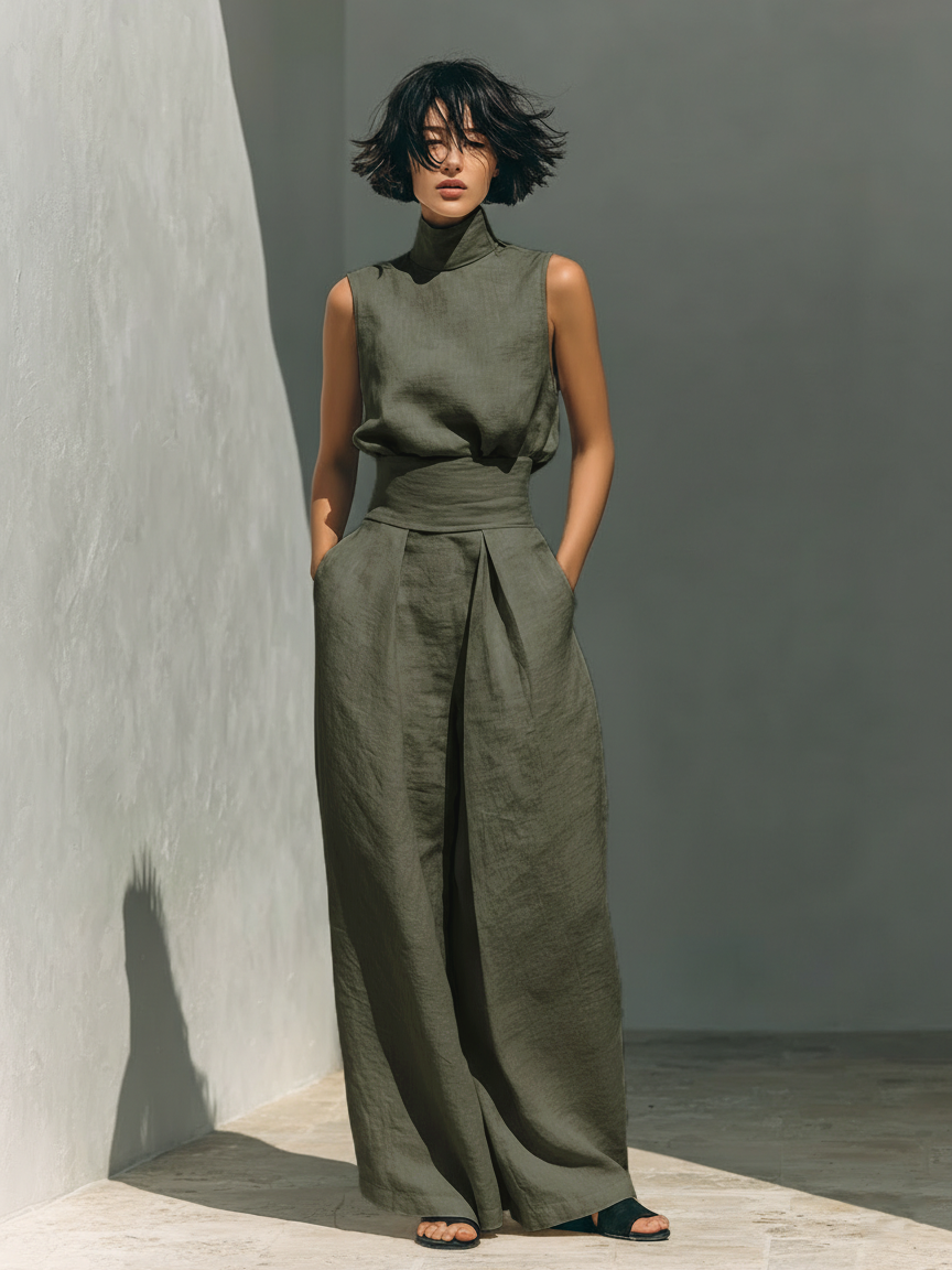 Marieta | Conjunto Minimalista de Blusa y Pantalón