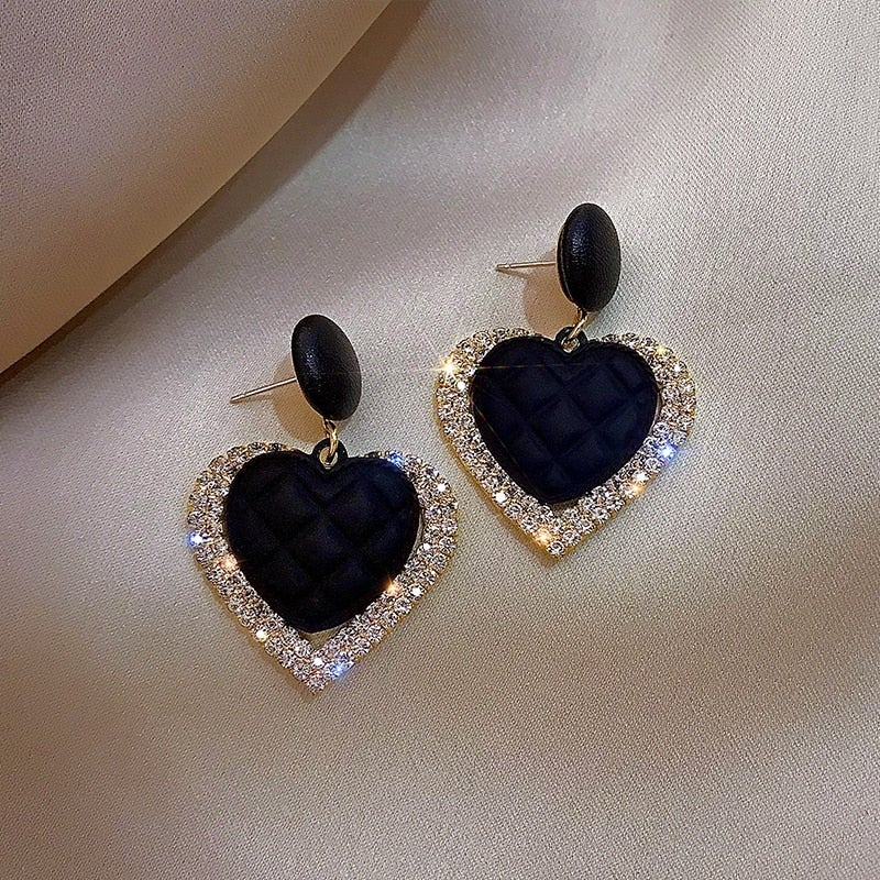 Pendientes Corazón Negro en Oro
